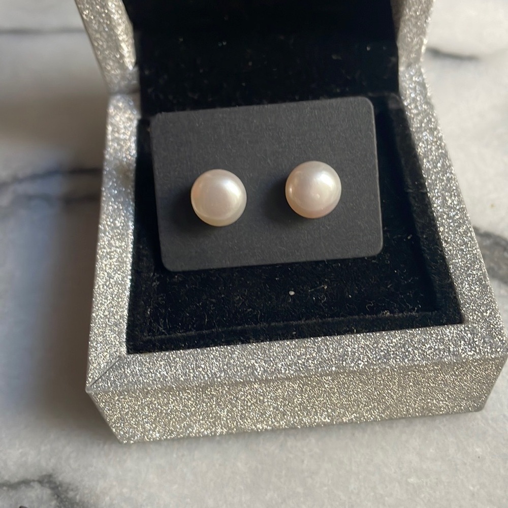 Freshwater pearl stud earrings sterling 925 - Picture 12 of 14